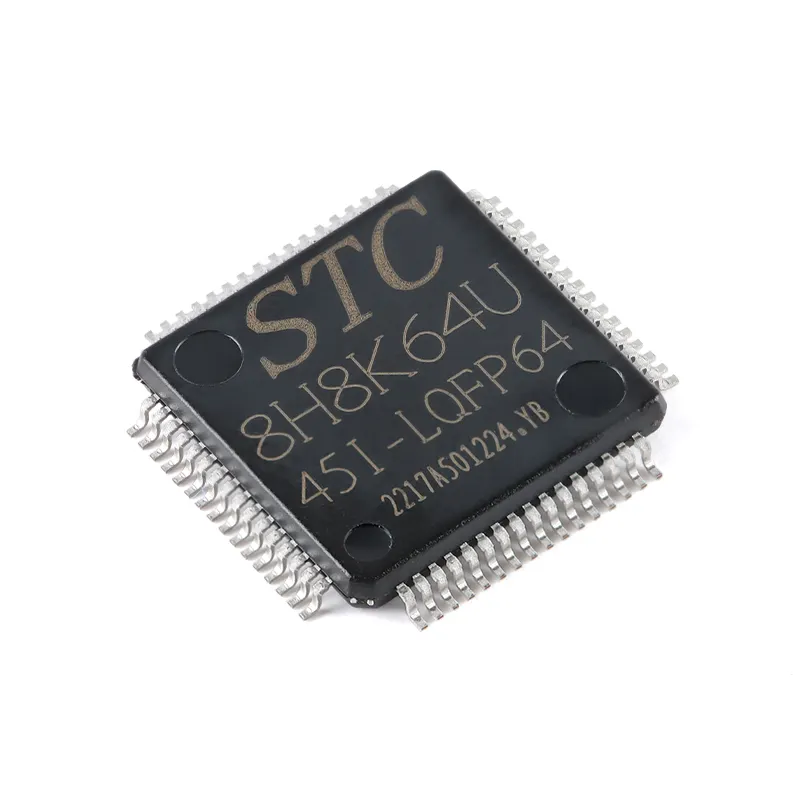 Original authentic STC8H8K64U-45I-LQFP64 1T 8051 microprocessor chip