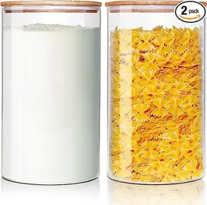 Große Glasmehl-und Zucker behälter 180 Unzen Glas-Lebensmittel lager behälter mit Bambus deckeln Glas mit luftdichten Deckeln