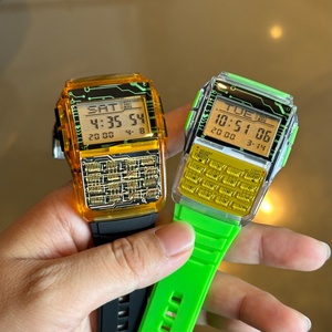 Nouvelle Tendance Montre Digitale Classique Rétro pour Homme avec Écran LED, Conception Multifonctionnelle avec Calculatrice, Montre Électronique en Gros - Product Image 2