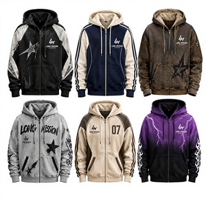 Sudadera con capucha y cremallera para hombre Long Mission, estampado por sublimación, transpirable, estilo urbano, corte regular, 100% algodón, tejido French Terry, ropa de invierno - Product Image 6