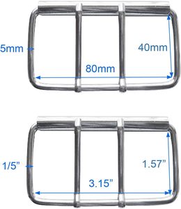 Grande boucle de ceinture à double broche en métal argenté pour la maroquinerie, les sacs, les chaussures et les accessoires (lot de pièces) - Product Image 2