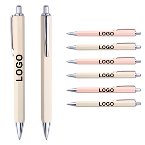 Stylo bille hexagonal en métal personnalisé avec logo imprimé pour fournitures de bureau, cadeau promotionnel avec publicité du fabricant - Product Image 1