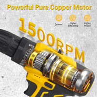 Perceuse à percussion sans fil électrique 12V OEM 500W avec moteur à balais, kit portable, batterie Li-ion 1.5AH et couple de 20N.M