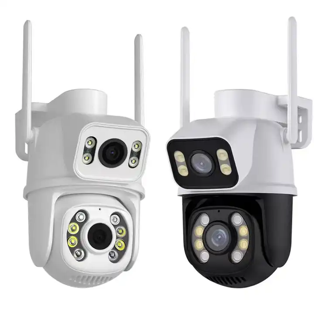 Icsee WiFi Intelligent Online PTZ Security Camera 8MP >40x Zoom Wireless Dual Lens with Cloud Storage 180 Wide Angle H.265