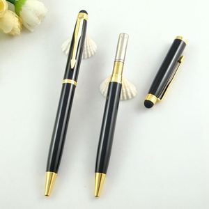 Wholesale 2-in-1 Stylus Screen Slim Twist Black Metal Ballpoint <b>Pen</b> With Laser Customized Logo Printing for Hotel Stationery - Product Image 3