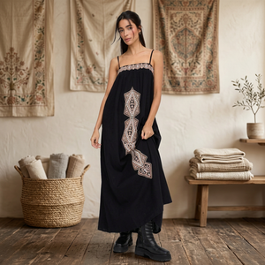 Embroidered Cotton <b>Long</b> Leaf Pattern Women's Scarf-All Seasons Multi-Purpose - Product Image 3