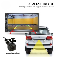 Autoradio Stéréo Tactile 7 Pouces 2 DIN HD Bluetooth Mains Libres avec Caméra de Recul et Commandes au Volant 12V 7010B