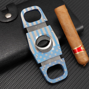 Coupe-cigares en alliage d'aluminium électrolytique coloré, double lame de 25 mm, forme barre, manuel, pour cadeau ou usage domestique - Product Image 3