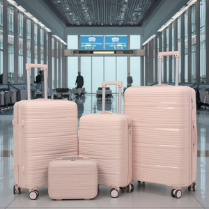 4pcs PP Hard Shell Lightweight Carry on Plastic <strong>Portable</strong> Expandable Boarding Suitcase Set with Cosmetic Case Box Travel Luggage - Product Image 1