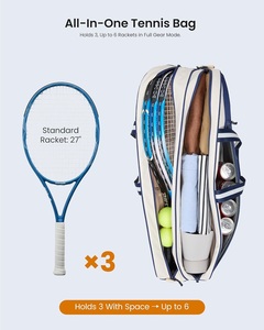 Sac de tennis en polyester de haute qualité RAYLON, directement de l'usine, 30-40L, 3-6 raquettes, compartiment à chaussures, poche isotherme, résistant à l'eau - Product Image 3