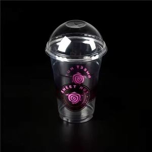 Gobelets en plastique jetables biodégradables PLA transparents à paroi simple, vente en gros directe d'usine, 500/700 ml, pour boissons froides, café, lait, thé - Product Image 1