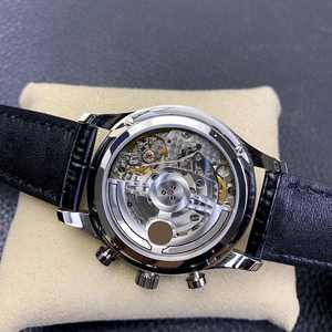 2025 Montre mécanique haut de gamme pour homme avec aiguille bleue et bracelet en cuir, fonction chronographe simple - Product Image 5