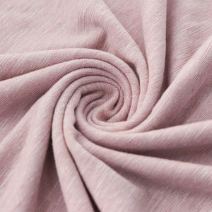 Yüksek kaliteli keten karışımları tekstil 81% viskon 14% keten 5% <span class=keywords><strong>spandex</strong></span> şantuk jersey örme kumaş yaz kadın t shirt için - Product Image 4