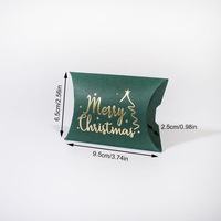Boîtes cadeaux de Noël en forme d'oreiller, dorées à chaud, pour bonbons et friandises, emballages pour fêtes de Noël