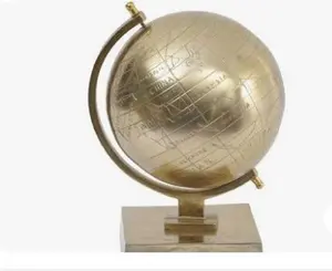 Globo Terráqueo Dorado de Lujo |   Escultura Decorativa para Escritorio, Adorno Moderno para Mesa de Oficina, Decoración para el Hogar, Biblioteca, Adorno Artístico - Product Image 1