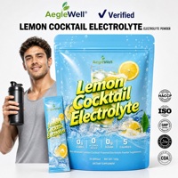 Mélange de boisson électrolytique au citron sans alcool OEM AegleWell, sans sucre, enrichi en vitamines, en poudre, pour l'hydratation
