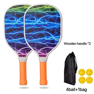 Novo Design Clássico Ao Ar Livre De Madeira Pickleball Paddle Jogo Bundle Set Usapa Aprovado Pickleball Paddle