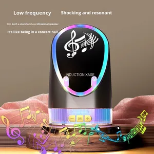 Nuevo Soporte Giratorio Inalámbrico para Altavoz con Carga Inalámbrica, Reproducción por Inducción, Luz Ambiental Colorida - Product Image 2