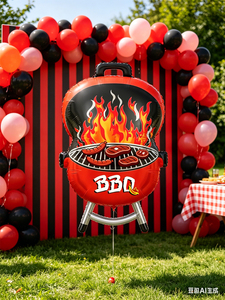 Grand ballon en aluminium pour barbecue, idée cadeau Fête des Pères, décoration pour fête de barbecue d'été, pour Papa, barbecue en plein air, anniversaire - Product Image 5