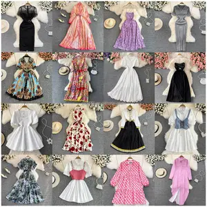 2024 Fashion Women's Floral Dresses Long Women's Dresses Summer Cotton Ruffle Short Sleeve Dresses