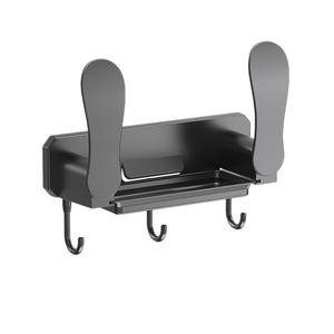 ที่แขวนฝาหม้อแบบติดผนังรูปทรงสี่เหลี่ยมผืนผ้า ไม่ต้องเจาะผนัง พร้อมที่เก็บของและตะขอสำหรับเขียง - Product Image 1