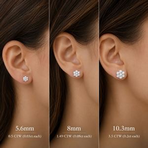 Bulk Wholesale Multi Size Cluster Moissanite Flower <b>Stud</b> Earrings 925 <b>Sterling</b> <b>Silver</b> VVS Diamond Luxury Fine Jewelry Men Women - Product Image 3