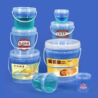 Seau en plastique PP, design rond avec couvercle, seau transparent