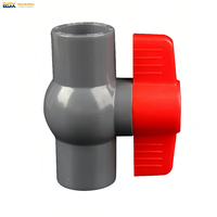 Vanne à boisseau sphérique compacte manuelle en PVC à 2 voies, filetage NPT 1/2" 4" Base Media, marque BSX, échantillon gratuit et support OEM