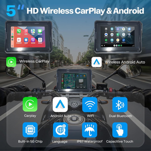 Accessoires pour moto multimédia intelligents universels avec écran tactile 5 pouces, GPS, CarPlay, <span class=keywords><strong>Android</strong></span> Auto avec support pour Apple - Product Image 3