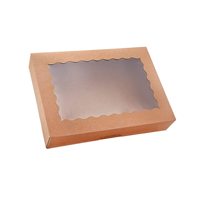 Vente en gros Boîte d'emballage de cuisson carrée en papier à fenêtre transparente pour biscuits au chocolat Boîte d'emballage de cuisson pour gâteaux beignets