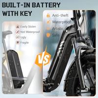 Vélo électrique pliable TST 20"x4.0 avec pneus larges, freins hydrauliques, moteur arrière 750W, batterie lithium 48V15A, autonomie 70km, vélo de ville