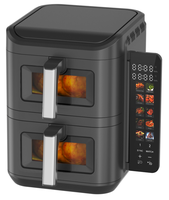 Friteuse à air numérique à double tiroir empilable en acier inoxydable de haute qualité, grande capacité 11L, 2800W