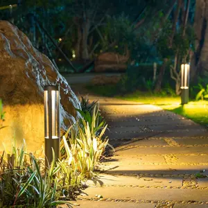 现代景观花园太阳能LED草坪灯批发供应商户外硅黑色防水夜光白色车身灯项目