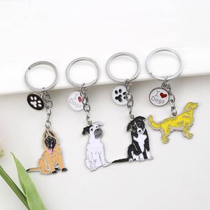 Porte-clés personnalisable en métal en forme de cœur, motif dessin animé créatif et mignon, pour chien bouledogue, avec pendentif décoratif pour la patte - Product Image 2