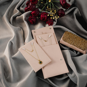 Pochette à bijoux en microfibre de haute qualité avec logo personnalisé, sac d'emballage pour colliers, pochette pour bijoux - Product Image 3