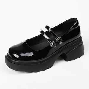 Chaussures Mary <span class=keywords><strong>Jane</strong></span> à double boucle personnalisées pour femmes, été 2024, nouvelles chaussures à talons hauts, chaussures à semelle épaisse pour femmes, nouveaux styles, chaussures d'école - Product Image 1