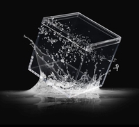 Boîte carrée en plastique transparent de 55x55x55 mm avec couvercle, pour cadeaux de fête, petit organisateur de rangement en acrylique, bonbons, cadeaux, présentoir à bijoux