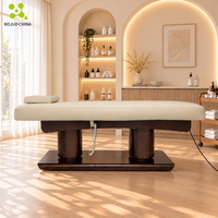 BoJue Lit Électrique en Bois pour Soins du Visage, Esthétique et Cils, Relevable, Table de Massage Corps Entier Inclinable pour Salon de Beauté