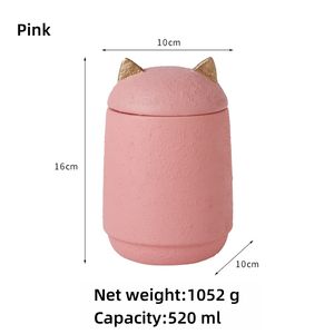 猫デザインセラミックペットの壷生分解性動物の足プリント火葬記念, - Product Image 6