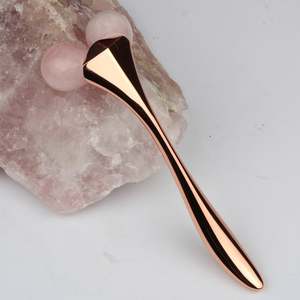 หยกนวดมือยกคอเครื่องมือนวดหน้าลูกกลิ้งหินหยกโรสควอตซ์ - Product Image 5