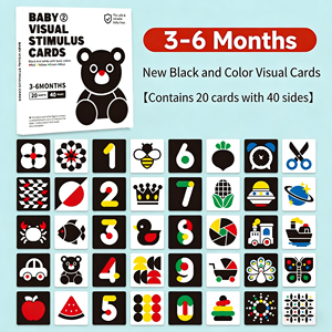 การ์ดกระตุ้นการมองเห็นสีดำขาวสำหรับเด็กแรกเกิด Yuglow ของเล่นฝึก<span class=keywords><strong>พัฒนาการ</strong></span>ด้านการมองเห็นสำหรับเด็กเล็ก - Product Image 4