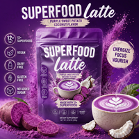 Poudre de Latte Superalimentaire Saveur Patate Douce Violette et Noix de Coco, Préparation Instantanée, Usine ODM, Emballage Personnalisé, Fournisseur en Gros