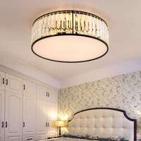 Plafonnier LED simple en métal, style contemporain, or, style nordique moderne, or noir, plafonnier circulaire de luxe en cristal