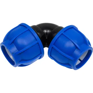 Qualité industrielle 50 MM PP MDPE Compression directe Exportateur en gros Raccords de tuyauterie lisses haute pression Coude égal de haute qualité - Product Image 1