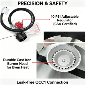 Quemador <span class=keywords><strong>de</strong></span> Propano Portátil <span class=keywords><strong>de</strong></span> Alta Resistencia para Exteriores, Regulador <span class=keywords><strong>de</strong></span> 10 PSI, Estufa <span class=keywords><strong>de</strong></span> <span class=keywords><strong>Gas</strong></span> Ligera <span class=keywords><strong>de</strong></span> Hierro Fundido, <span class=keywords><strong>Caldera</strong></span> para Langostas <span class=keywords><strong>de</strong></span> 50000 BTU, Manual - Product Image 3