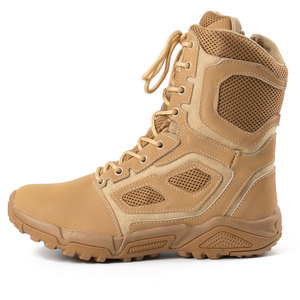 Custom Bruin Amerikaanse Stijl Tactische Laarzen Enkelhoogte Lakleer Gevechtslaarzen Rits Lichtgewicht Zomerseizoen Big Size - Product Image 1
