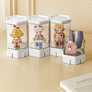 حافظة عرض أكريليك قابلة للتكديس مع أرفف ومقتنيات منظم لصندوق Popmartt أعمى تماثيل ليجو صغيرة وتصميم رف - Product Image 5