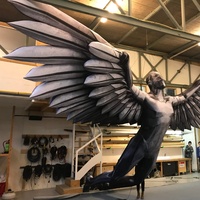 Décoration gonflable géante pour scène de concert, ange Jésus blanc gonflable avec des ailes pour la toile de fond de la scène