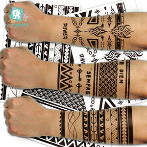 Últimas pegatinas <span class=keywords><strong>de</strong></span> tatuajes temporales impermeables A5 para brazo y cuerpo <span class=keywords><strong>de</strong></span> <span class=keywords><strong>hombre</strong></span>, en color negro - Product Image 1