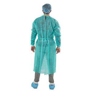 Blouse chirurgicale jetable PP SMS à manchette élastique AAMI niveau 1/2/3/4 Blouse d'isolement médicale dentaire pour visiteur d'hôpital - Product Image 3